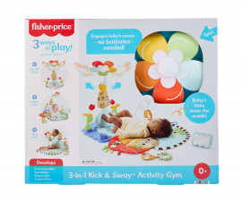 Постелка за активна гимнастика и игра, ритни и разклати за бебета и деца Fisher Price HYR60