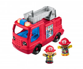 Детски игрален комплект Little People: Голяма пожарна със звук и светлини Fisher Price HYR88