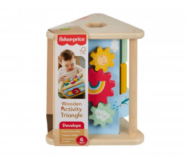 Дървена играчка за бебета и малки деца Fisher Price, триъгълник HYG48