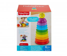 Детска кула за подреждане с разноцветни чашки Fisher Price