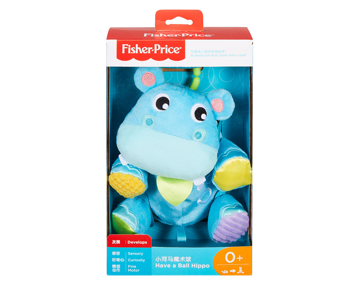 Бебешка играчка плюшен хипопотам - топка Фишър Прайс