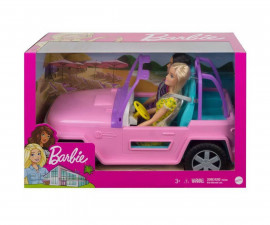 Кукла Barbie - Игрален комплект автомобил кабрио с две кукли GVK02