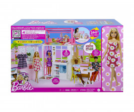 Кукла Barbie - Игрален комплект ваканционна къща с кукла HCD48