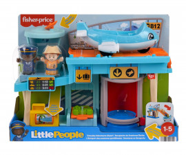 Детски игрален комплект Little People: Ежедневни приключения на летището Fisher Price HTJ26