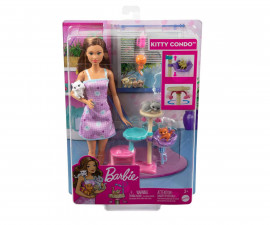 Игрален комплект за деца с кукла Barbie - Кукла и с домашни любимци котета и аксесоари HHB70