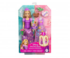 Играчки за момичета Disney Princess - Кукла Рапунцел с 2 тоалета и 9 аксесоара JBG09