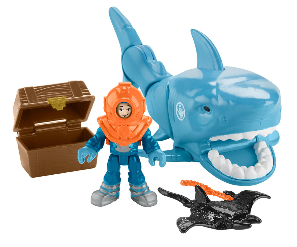 Fisher-Price Imaginext Sunken Treasure Shark – Spielset Mit Taucher, Hai & Mantarochen Für Kinder 3-8