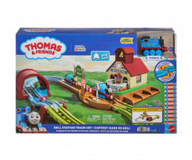 Детска играчка Thomas & Friends - Игрален комплект с влакче за бутане Бел Стейшън JLL35