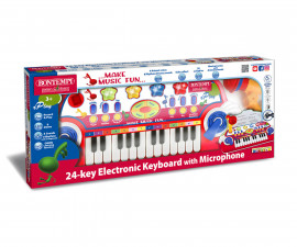 Детски музикален инструмент Bontempi - Електронен синтезатор 24 клавиша с микрофон 12 2932