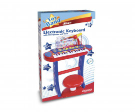 Детски музикален инструмент Bontempi - Електронен синтезатор с микрофон, крачета и стол 13 3240