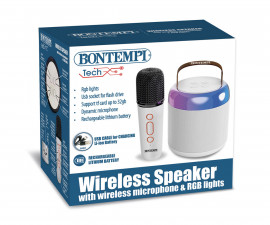 Bontempi 49 0210 - Mini Wireless speaker with Wireless microphone and light effects