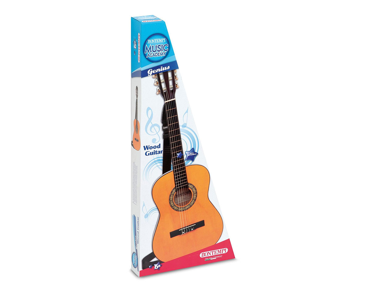 Детски музикален инструмент Bontempi - Дървена китара 92 см с презрамка и чанта GSW 92.2/B