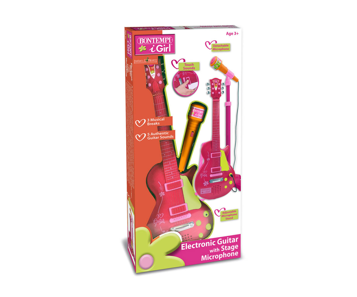 Детски музикален инструмент Bontempi - Електронна рок китара за момичета 24 5872