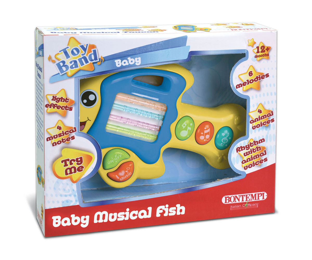 Детски музикален инструмент Bontempi - Бебешка музикална риба 54 10254