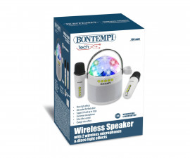 Bontempi 49 0250 - Wireless speaker with 2 wireless microphones & disco light effects