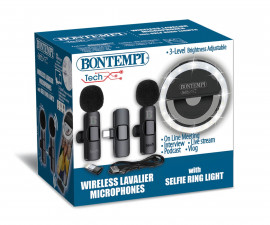 Bontempi 60 4120 - 2 Wireless lavalier microphones with selfie ring light