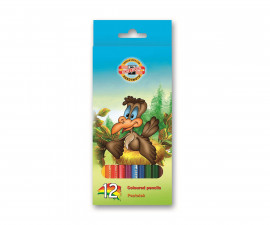 Комплект цветни моливи Koh-i-Noor Птици, 12 цвята