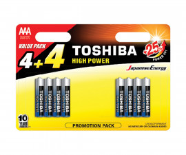 Батерия TOSHIBA Blue Line AAA/LR03, 4+4 броя 1TOBA030BL0030FR4D