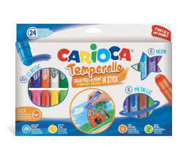 Carioca Temperello 43290 - Темперни бои под формата на стик, 24 цвята