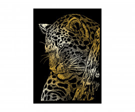 Мини комплект за гравиране на златна повърхност с писец с метален връх Royal, леопард GOLMIN103