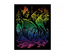 Комплект за гравиране на цветна повърхност с писец с метален връх Royal, риби RAIN11