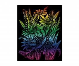 Комплект за гравиране на цветна повърхност с писец с метален връх Royal, пеперуди RAIN27