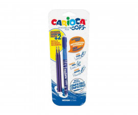Химикалка с гума Carioca Oops, синя с 2 пълнителя 1+1 43175/02 / 8003511431754