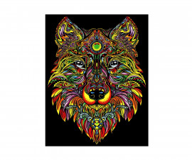Картина за оцветяване Colorvelvet, Вълк, 29.7 x 21 см - Fistocommerce S10