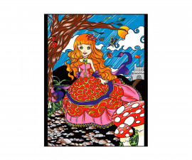 Картина за оцветяване Colorvelvet, Принцеса, 29.7 x 21 см - Fistocommerce S18