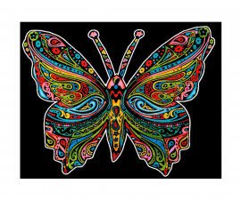 Картина за оцветяване Colorvelvet, Пеперуда, 29.7 x 21 см - Fistocommerce S29