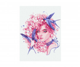 Комплект рисуване по номера с акрилни бои върху платно на подрамка Ideyka, Пролетен блян, 30 х 40 см - Fistocommerce KHO4958
