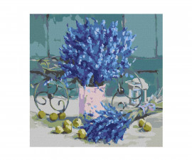 Комплект рисуване по номера с акрилни бои върху платно на подрамка Ideyka, Ароматна лавандула, 40 х 40 см - Fistocommerce KHO3189