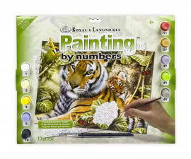 Комплект рисуване по номера с акрилни бои Royal Junior Large, Тигри, 39 х 30 см - Fistocommerce PJL36