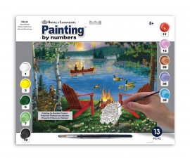Комплект рисуване по номера с акрилни бои Royal Adult Large, Езеро, 39 х 30 см - Fistocommerce PAL44