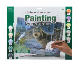 Комплект рисуване по номера с акрилни бои Royal Adult Large, Вълци, 39 х 30 см - Fistocommerce PAL39