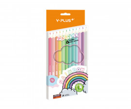 Детски моливи с острилка Y-Plus Jumbo Pastel, 12 цвята PC200300