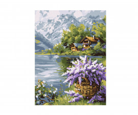 Fistocommerce KHO6357 - Ideyka kit with acrylic paints: Lilac basket