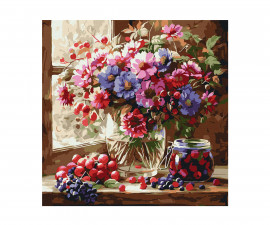 Fistocommerce KHO5728 - Ideyka kit with acrylic paints: Bouquet and fruit