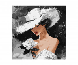 Fistocommerce KHO8637 - Ideyka kit with acrylic paints: White rose