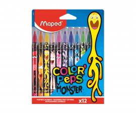Флумастери MAPED COLORPEPS MONSTER, 12 цвята  9845400