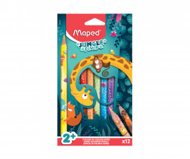 Детски джъмбо цветни моливи MAPED Треска за джунгла, 12 цвята 9863700