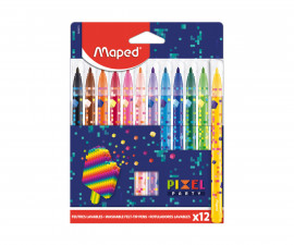 Детски флумастери MAPED Color peps Pixel Party, 12 цвята  9845413