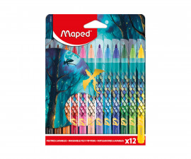 Ученически принадлежности цветни флумастери Maped Color peps Dragon, 12 цвята  9845434