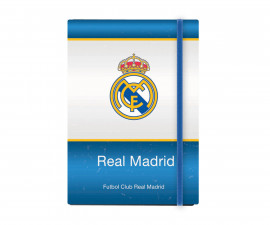 Бележник с ластик FC Real Madrid А5, широки редове, 96 листа