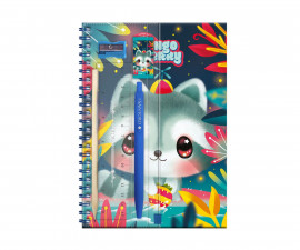 Bangoberry 33865-А - A5 Notebook with Stationery: Remy Raccoon