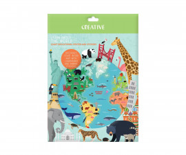 Детски комплект плакат със стикери Creative, World 75309