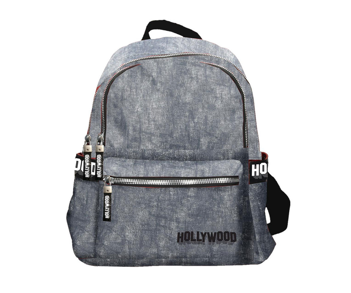 Детска чанта Hollywood, 25 x 15 x 30 см, сива