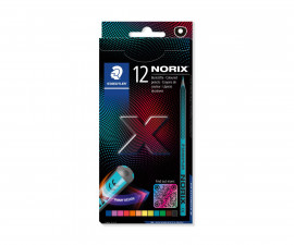 Ученически принадлежности цветни моливи Staedtler Norix 186, 12 цвята 34182-А