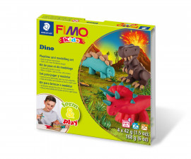 Комплект пластилин за деца Staedtler Fimo Kids, 4x42 гр, Dino 23850-A
