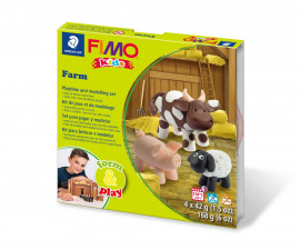 Комплект пластилин за деца Staedtler Fimo Kids, 4x42 гр, Farm 23850-A